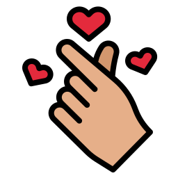 Hand heart icon