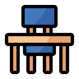 Chair and table icon