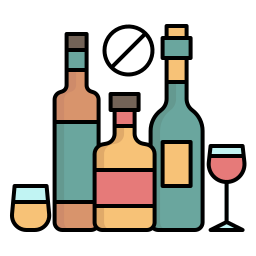 prohibición del alcohol icono