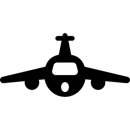 vista frontal del avión icono