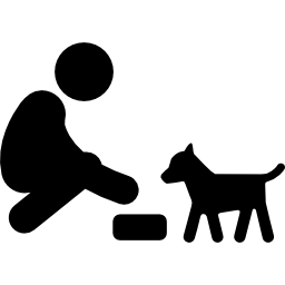 Feeding a dog icon