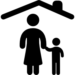 vrouw en kind hand in hand icoon