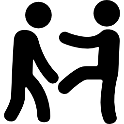 Person helping other to jump icon