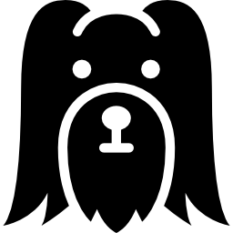 Long haired dog head icon