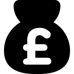 Money bag with pound sign icon