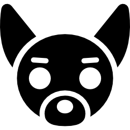 cane con orecchie grandi e appuntite icona