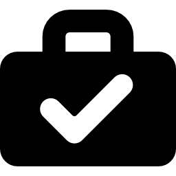 maletín con marca de verificación icono