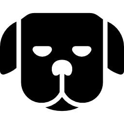 Face of a dog with sleepy eyes icon