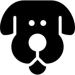 Face of staring dog icon