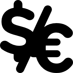 dollar en euro valuta's icoon