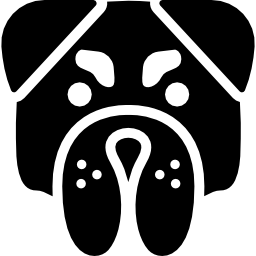 Angry bulldog face icon