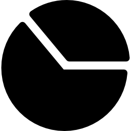 cirkeldiagram met twee secties icoon