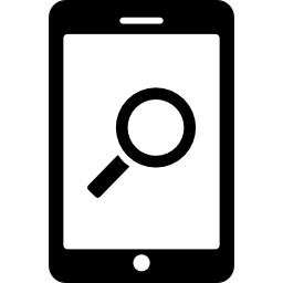 lente di ingrandimento su uno smartphone icona