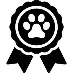 Prize badge with paw print icon