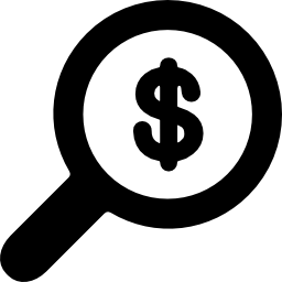 Magnifier with dollar icon