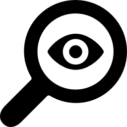 Magnifier with an eye icon