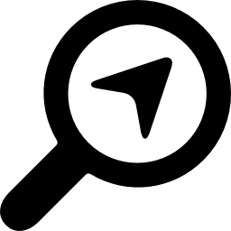 Magnifier with navigation arrow icon