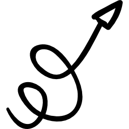 Swirly scribbled arrow icon