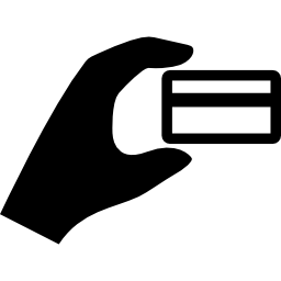 Hand holding up a card icon