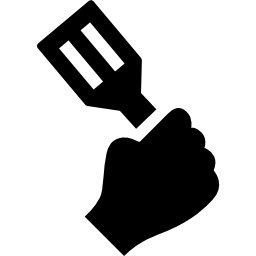 Hand holding up a cooking palette icon