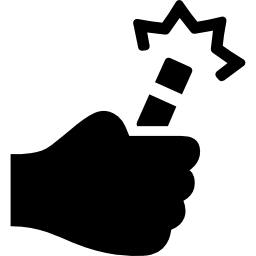 Hand holding up a wand icon