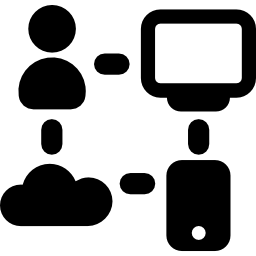 comunicaciones de usuario de dispositivos en la nube icono