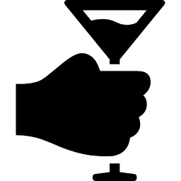 Hand holding up a drink icon