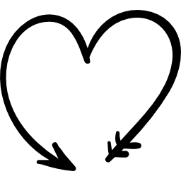flèche formant un coeur Icône
