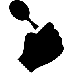 Hand holding up a spoon icon