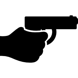 Hand holding up a gun icon