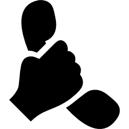 Hand holding up a phone icon