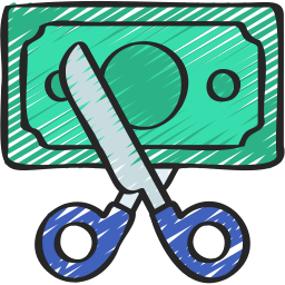 Cut money icon