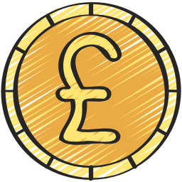 valuta sterlina icona