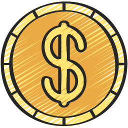 moneda de dolar icono