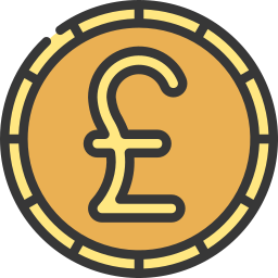 valuta sterlina icona