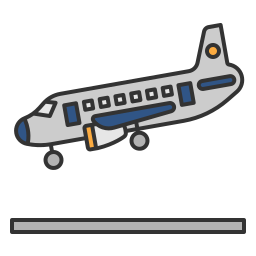 aereo in arrivo icona