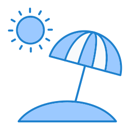 Beach umbrella icon