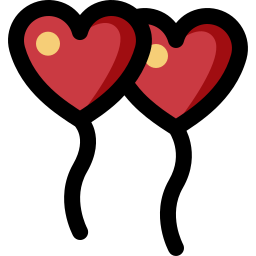 Heart balloon icon