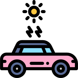 Solar energy car icon