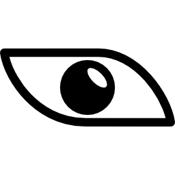 ojo inclinado icono