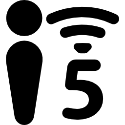5 utenti connessi al wifi icona