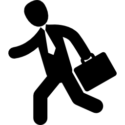 Businessman going to work icon