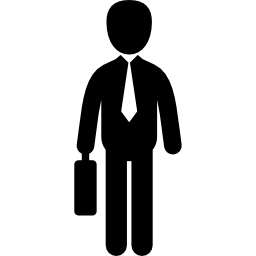 hombre de negocios, con, un, maletín icono