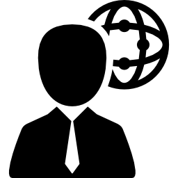 Businessman and network icon
