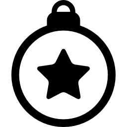Christmas tree ball with a star icon