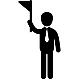 Businessman with a flag icon