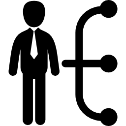 biznesmen i diagram ikona