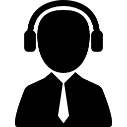 biznesmen ze słuchawkami ikona