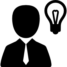 Businessman with a bulb icon