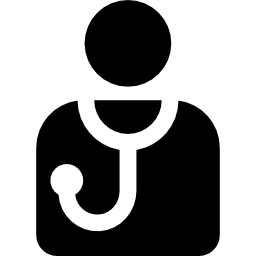 doctor con estetoscopio icono